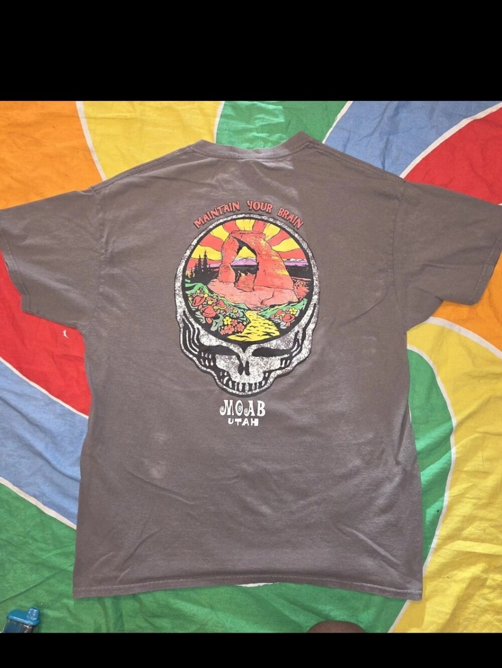 Vintage Style Greatful Dead Moab Utah T-Shirt "Maintain Your Brain " Large